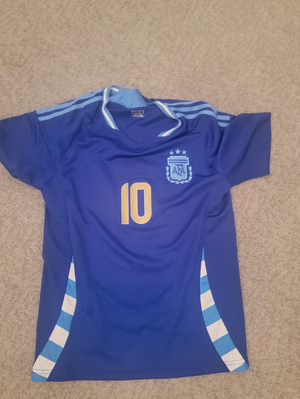 Argentina Adult Men's  Number 10 Messi  Blue Soccer Jersey Medium